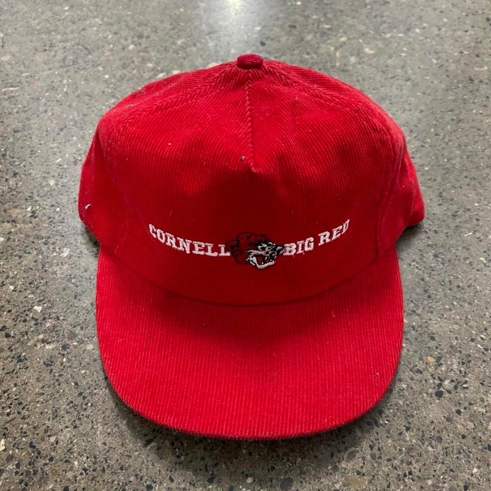 Vintage 70s Cornell University Big Red Corduroy Snapback Trucker Hat Cap